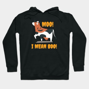 Moo! I mean Boo! Funny Halloween Cow Hoodie